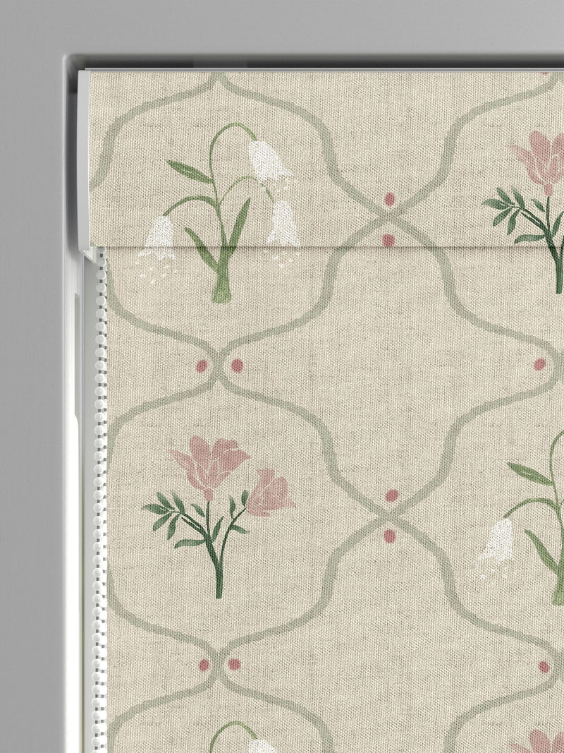 Emily Bond rose pink roman blind, imported from the UK