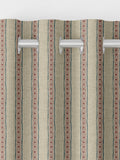 Emily Bond block printed stripe curtains pink blue - British product