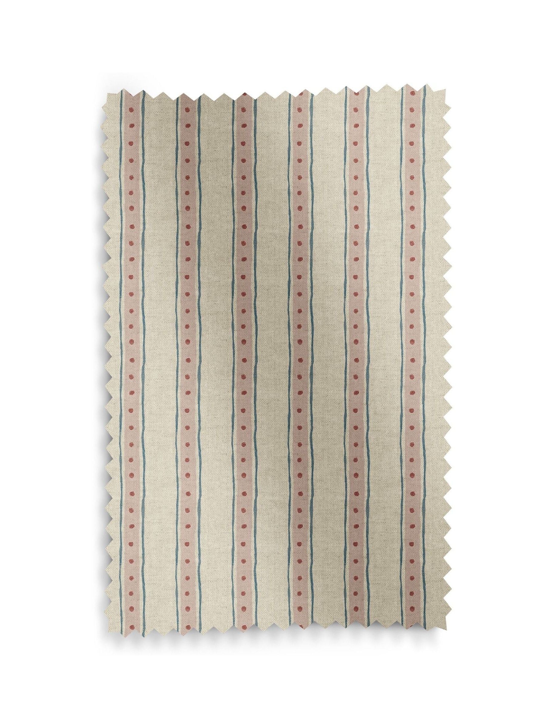 Emily Bond block printed stripe curtains pink blue - British product