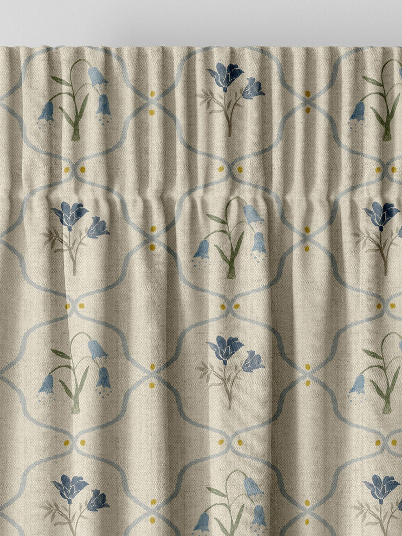 Emily Bond Steel Blue Margot curtains, imported from the UK