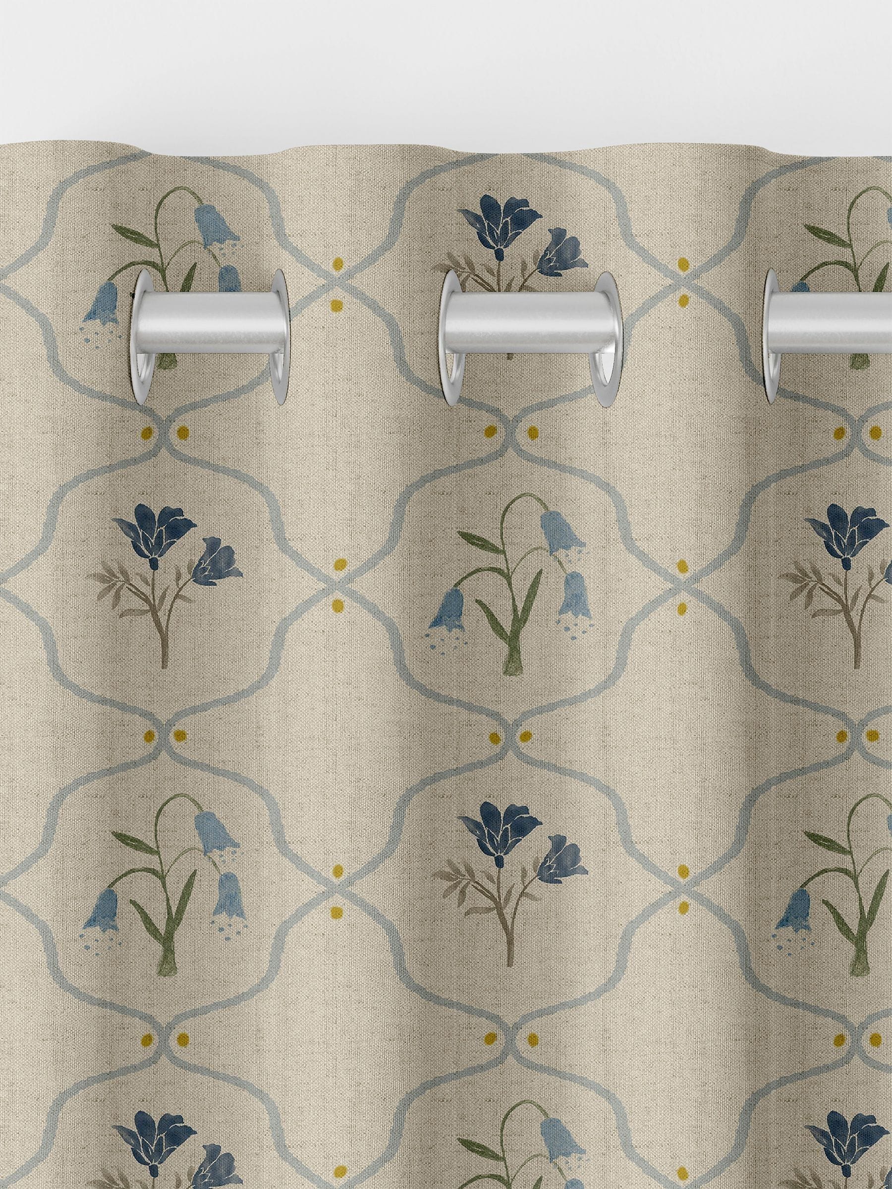 Emily Bond Steel Blue Margot curtains, imported from the UK