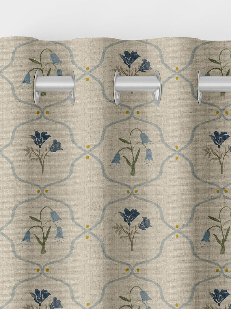 Emily Bond Steel Blue Margot curtains, imported from the UK