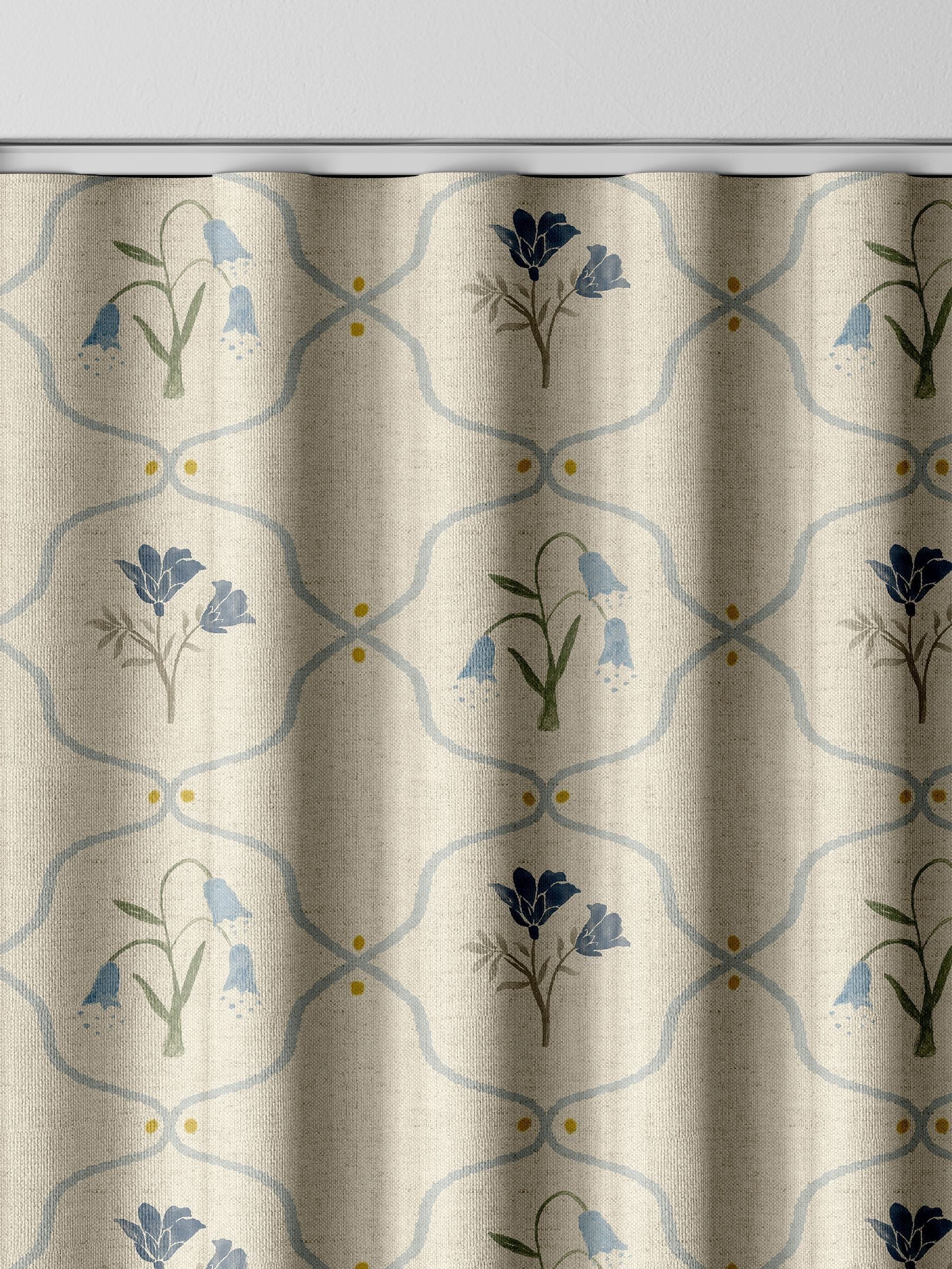 Emily Bond Steel Blue Margot curtains, imported from the UK