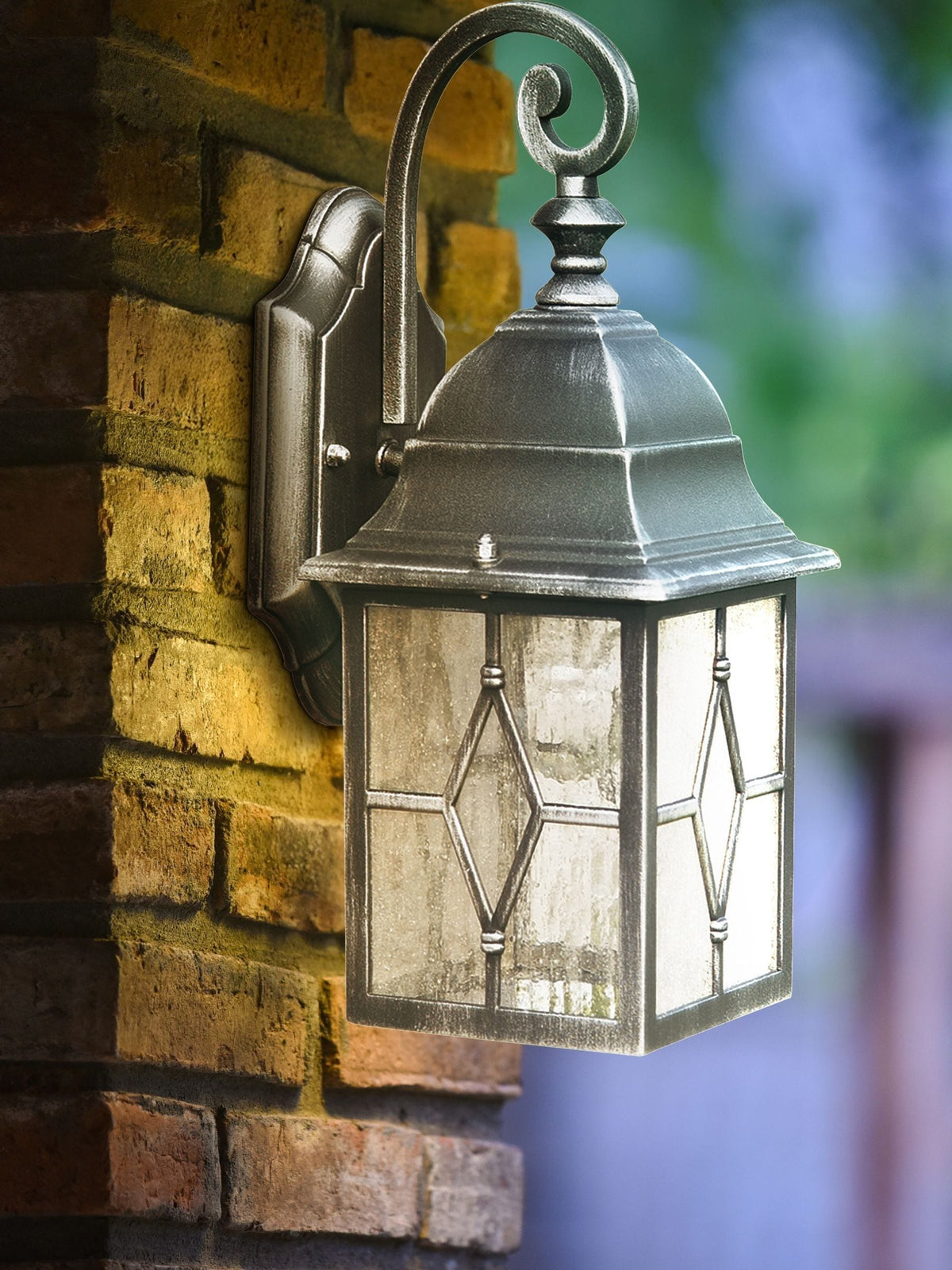 Searchlight Black Adeline outdoor wall light 33cm, imported from the UK