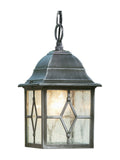 Searchlight Adeline outdoor pendant light in antique black, imported from the UK