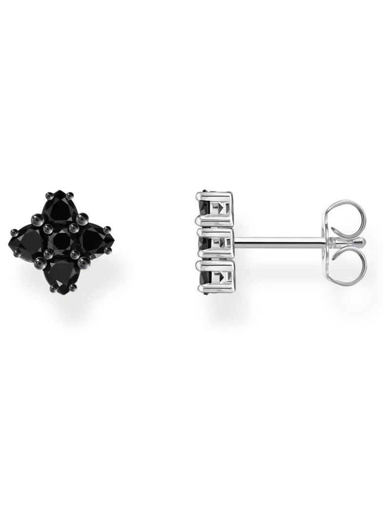 Thomas Sabo black floral stud earrings (British brand)