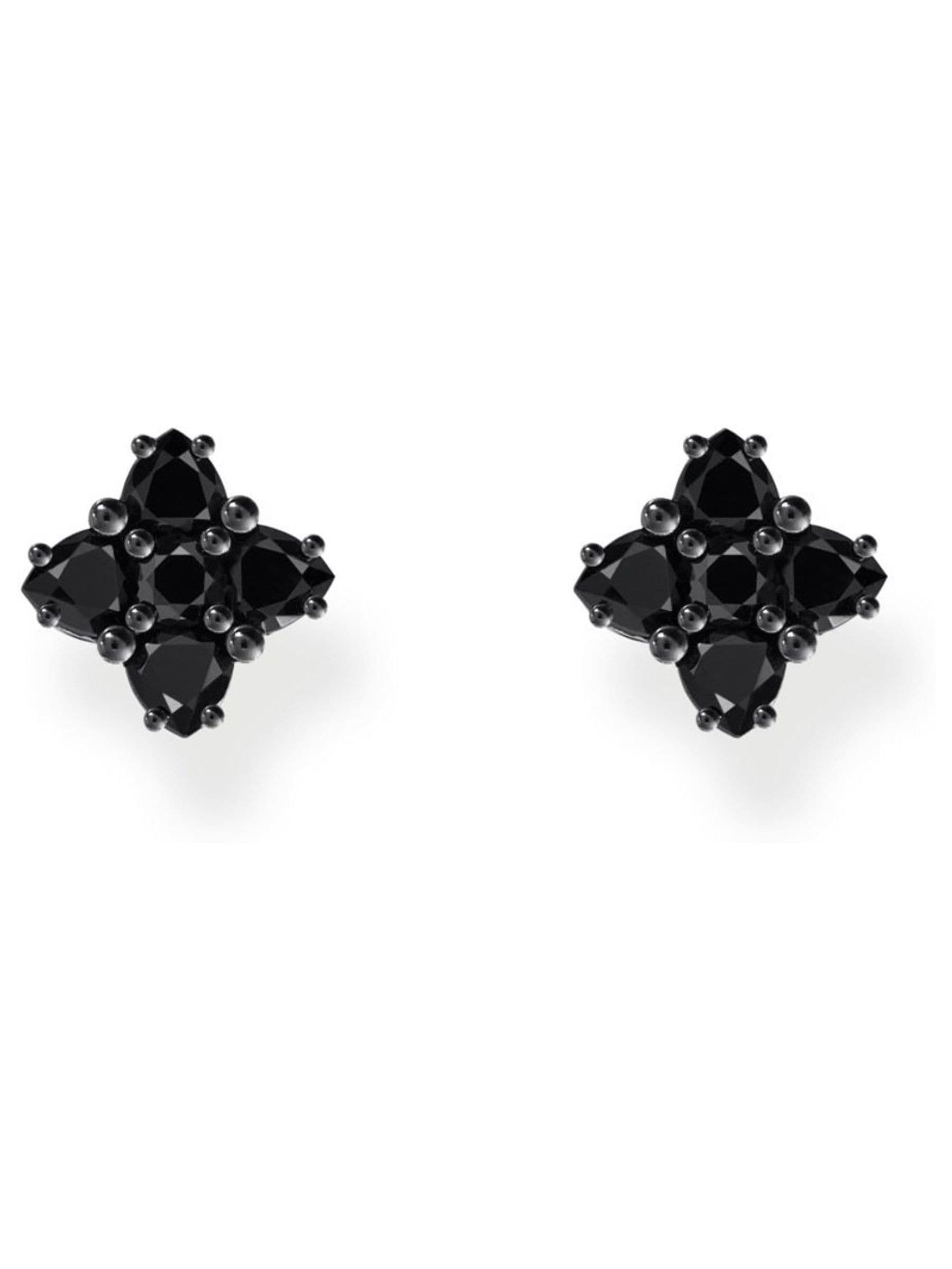 Thomas Sabo black floral stud earrings (British brand)