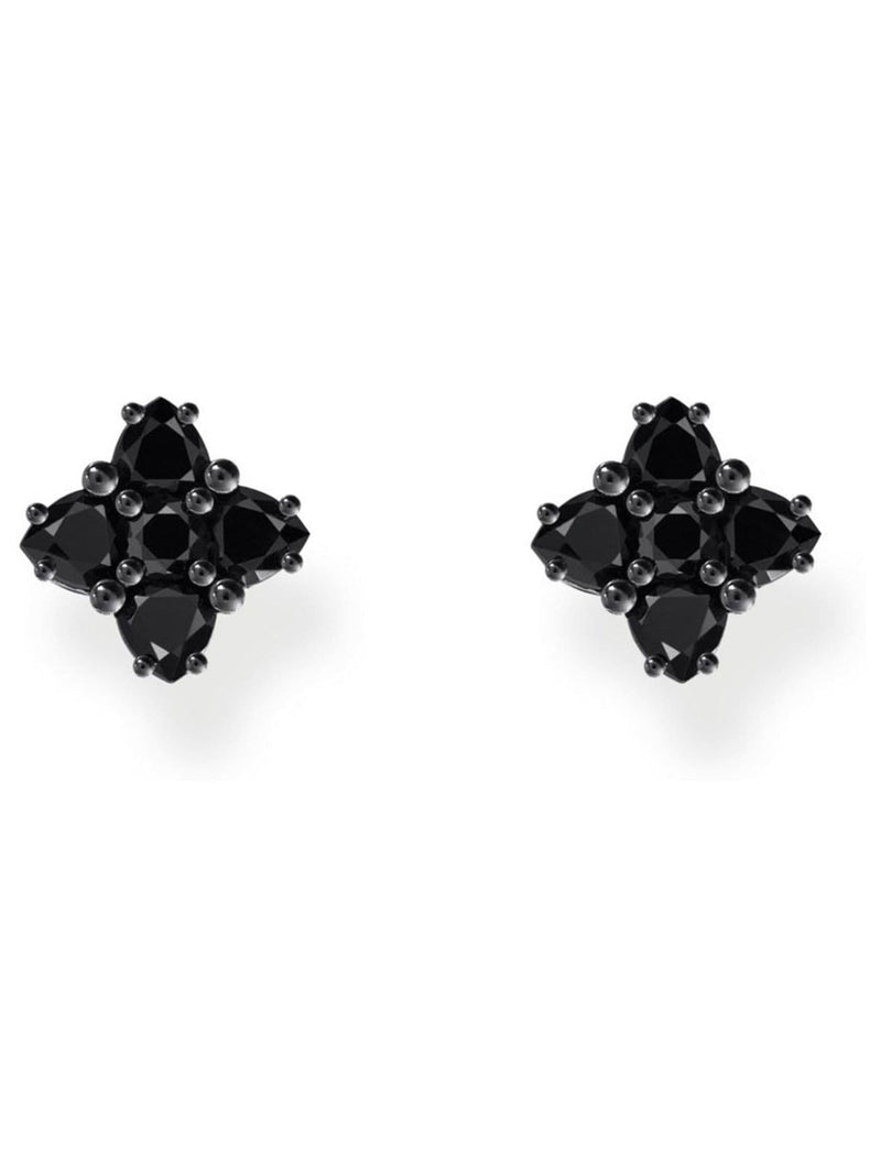 Thomas Sabo black floral stud earrings (British brand)
