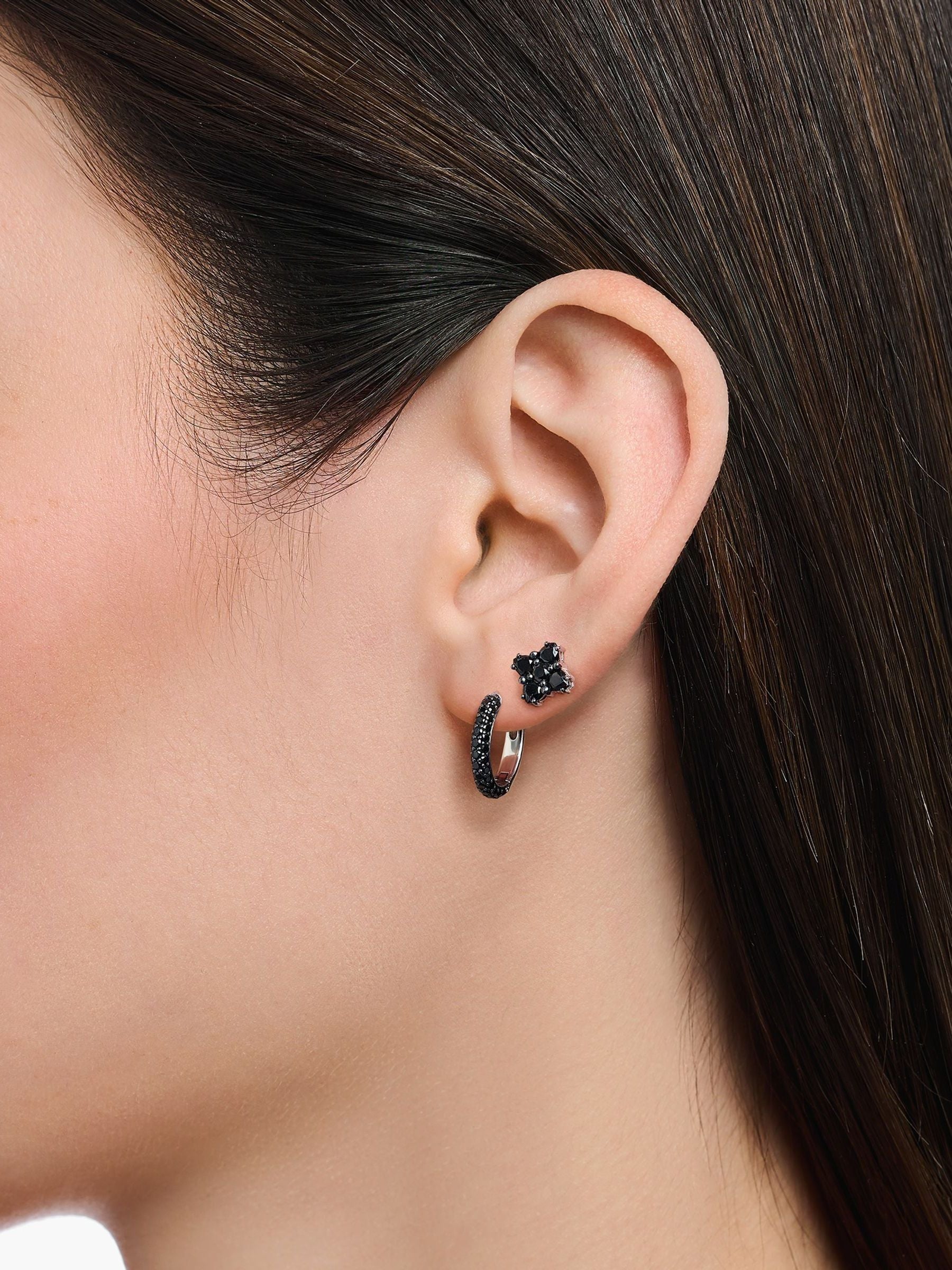 Thomas Sabo black floral stud earrings (British brand)