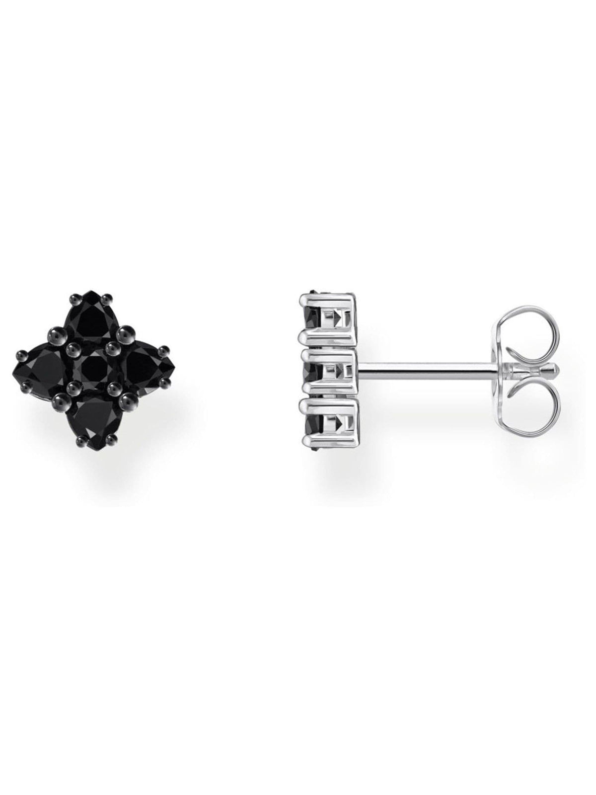 Thomas Sabo black floral stud earrings (British brand)