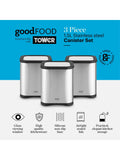 Good Food set of 3 silver storage canisters (British brand)