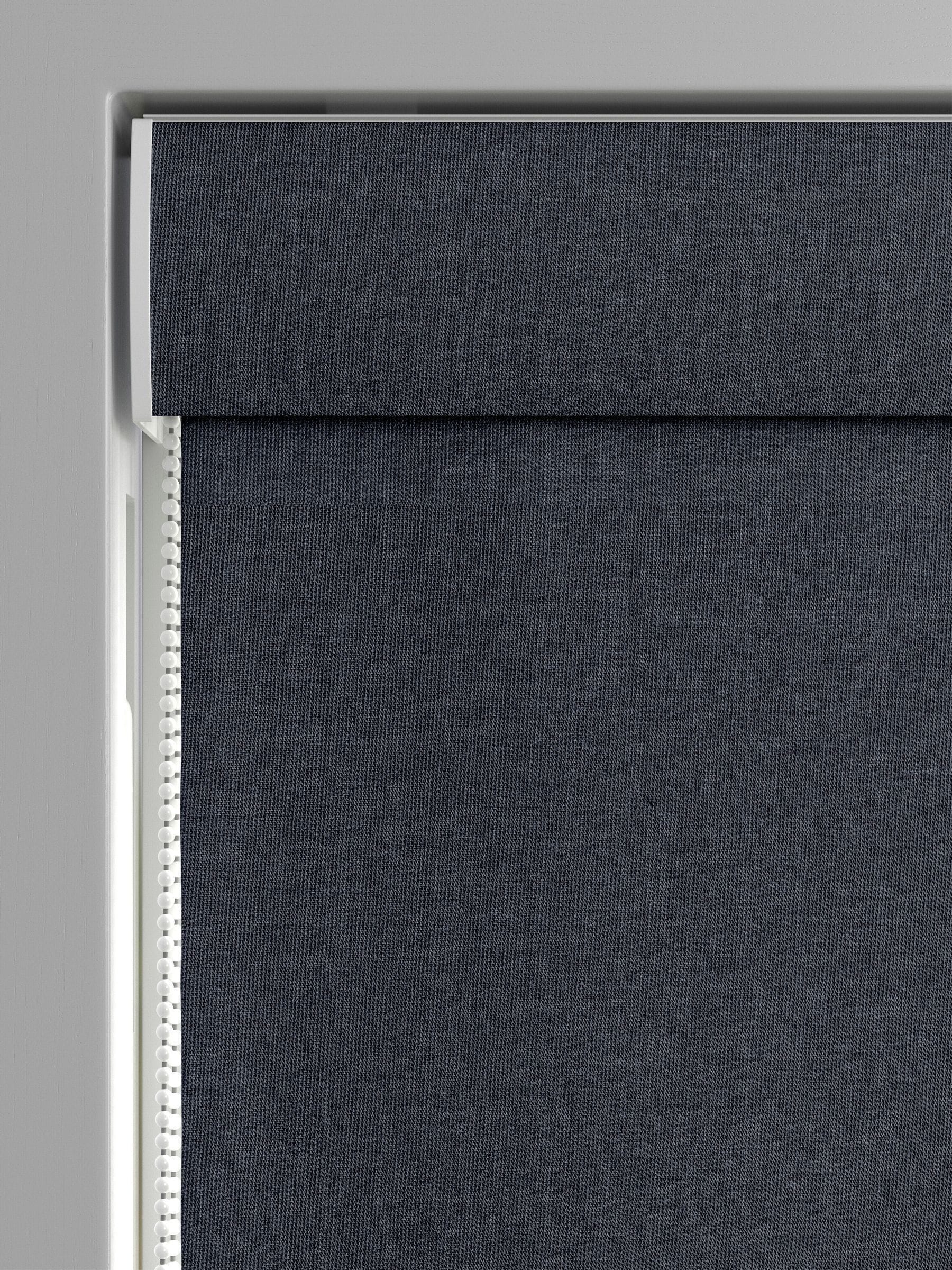 Ink Blue Bellum Roman blind made to measure polyester, UK version