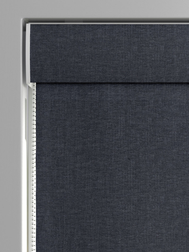 Ink Blue Bellum Roman blind made to measure polyester, UK version