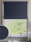 Ink Blue Bellum Roman blind made to measure polyester, UK version