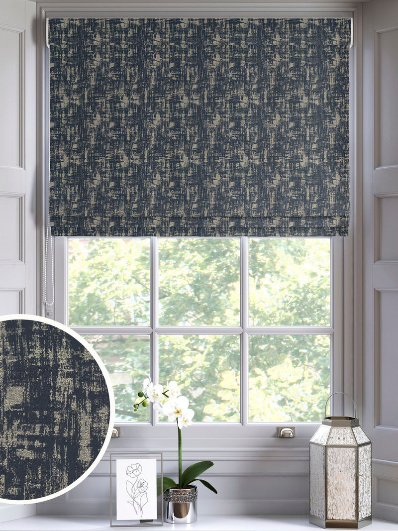 Indigo Blue Tero roman blind made to measure - British product