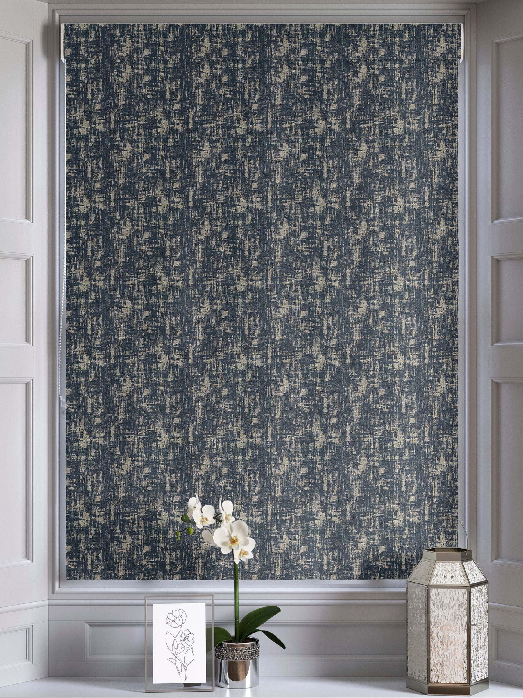 Indigo Blue Tero roman blind made to measure - British product