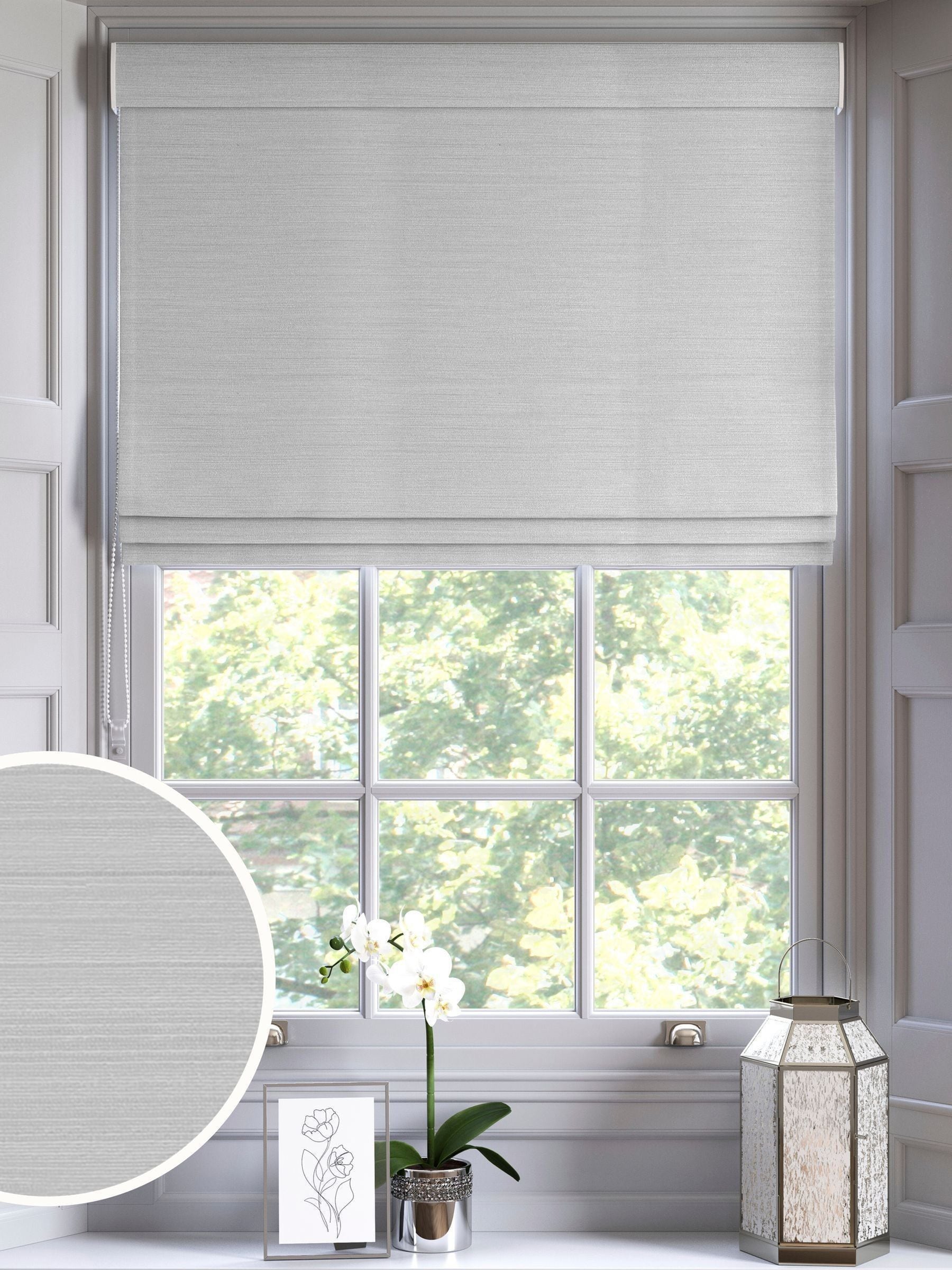 Dove Grey Ire made to measure roman blind - British product