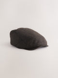 Brown Herringbone Flat Cap