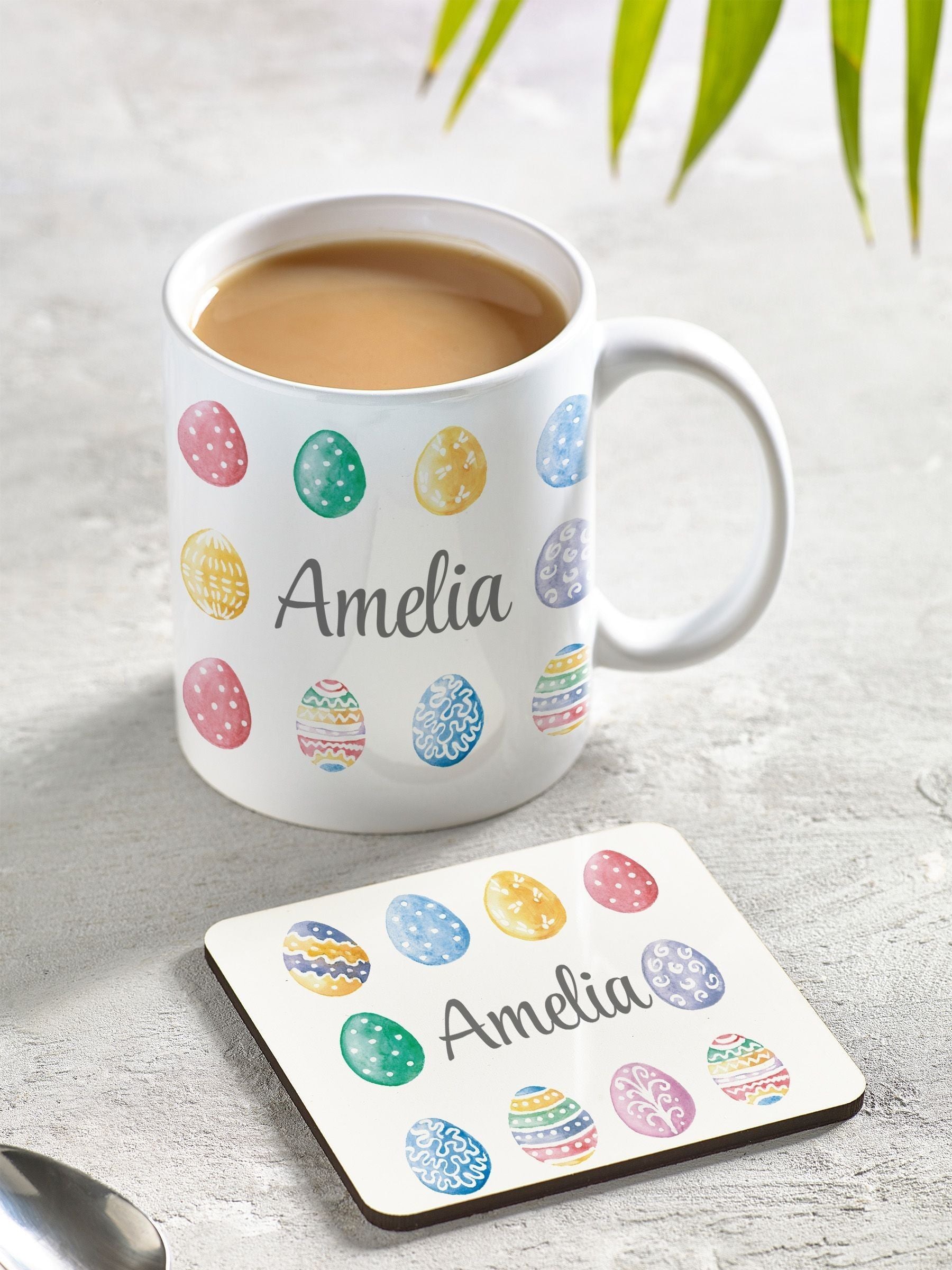 Personalised Easter Egg Mug & Coaster Set by Loveabode