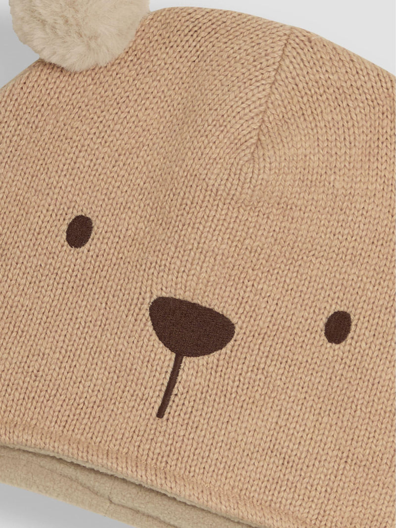 JoJo Maman Bébé brown bear pom pom hat, UK version