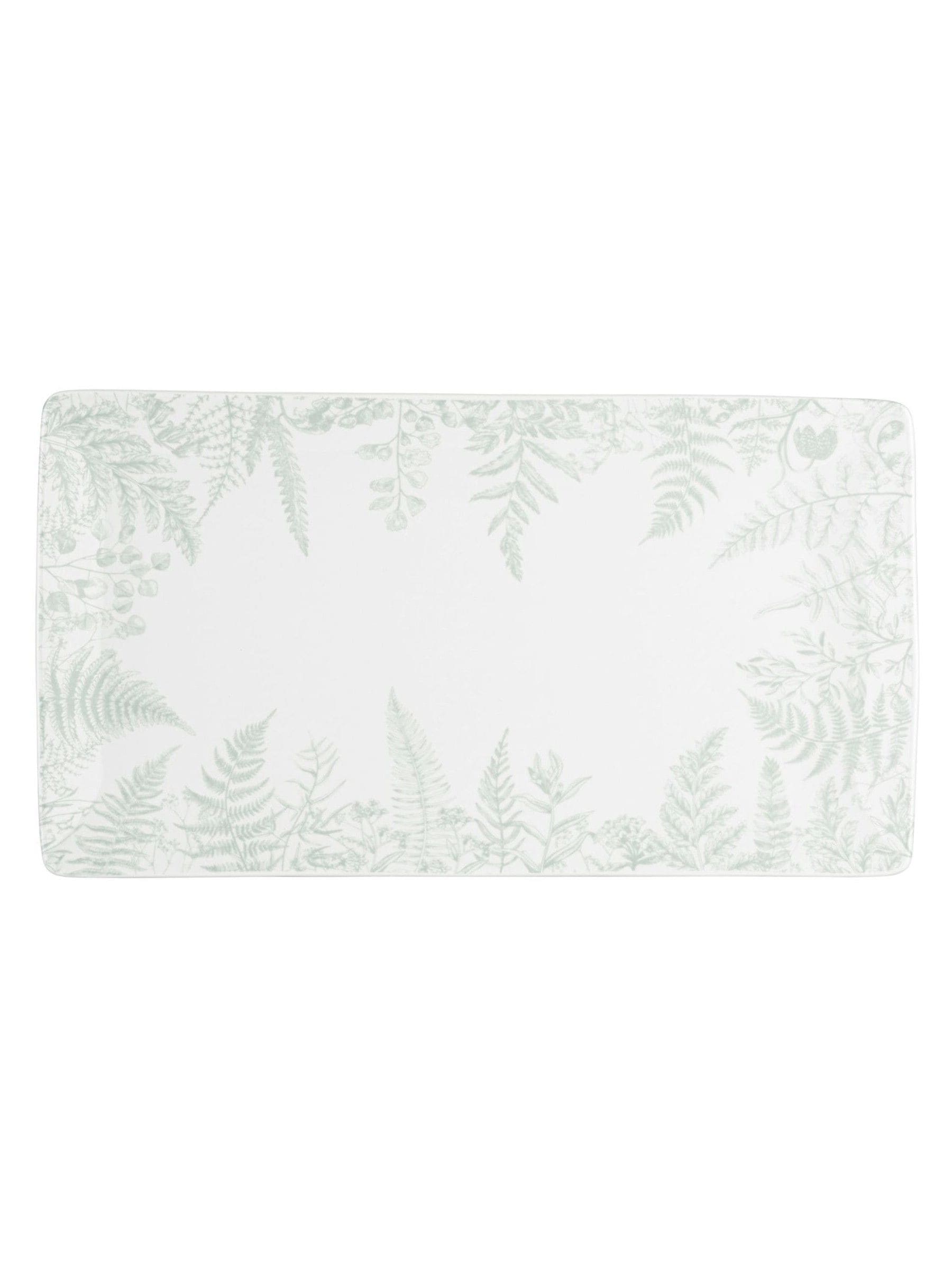 Mary Berry Green Botanical Rectangular Platter 36cm x 20cm, imported from the UK