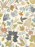 Ohpopsi wallpaper Linen Fossil Lush Leaves Print 10m roll, UK version