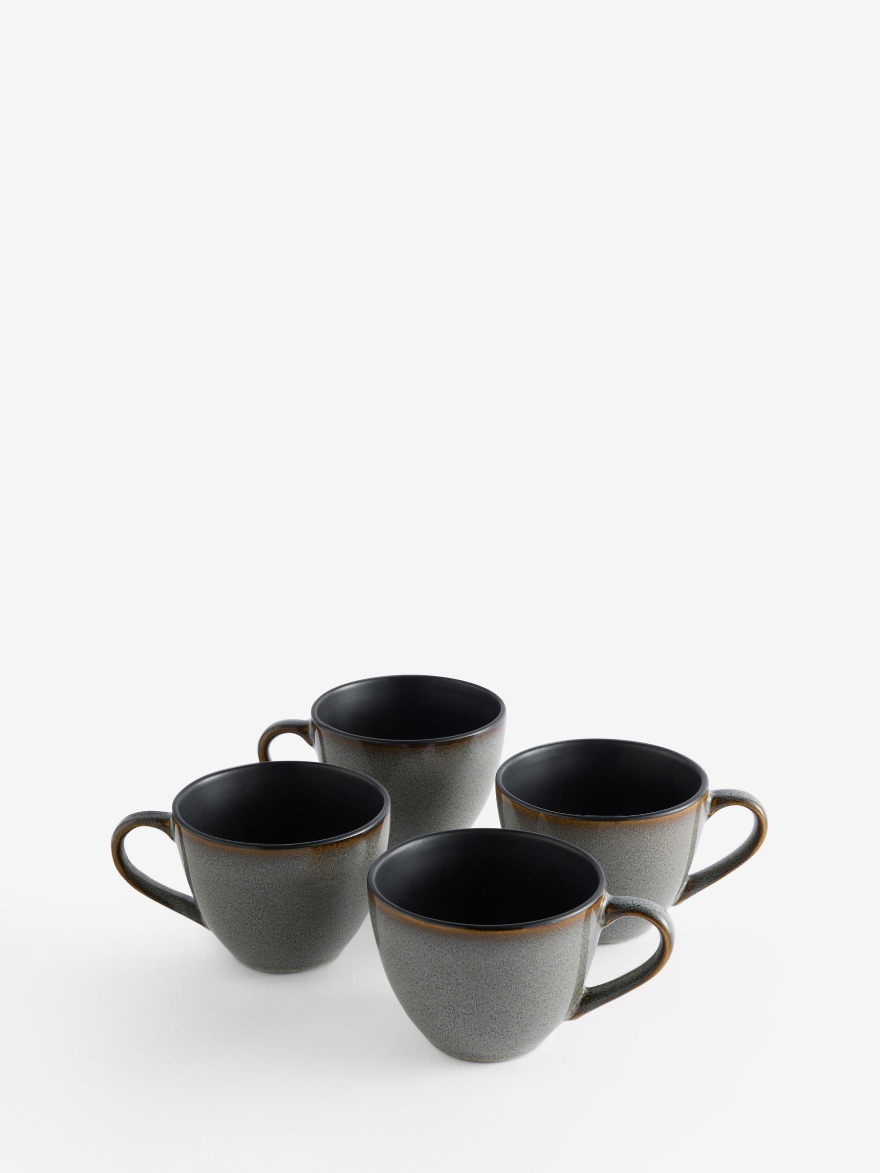 Grey Hampton mugs set of 4 reactive glaze stoneware (British brand)