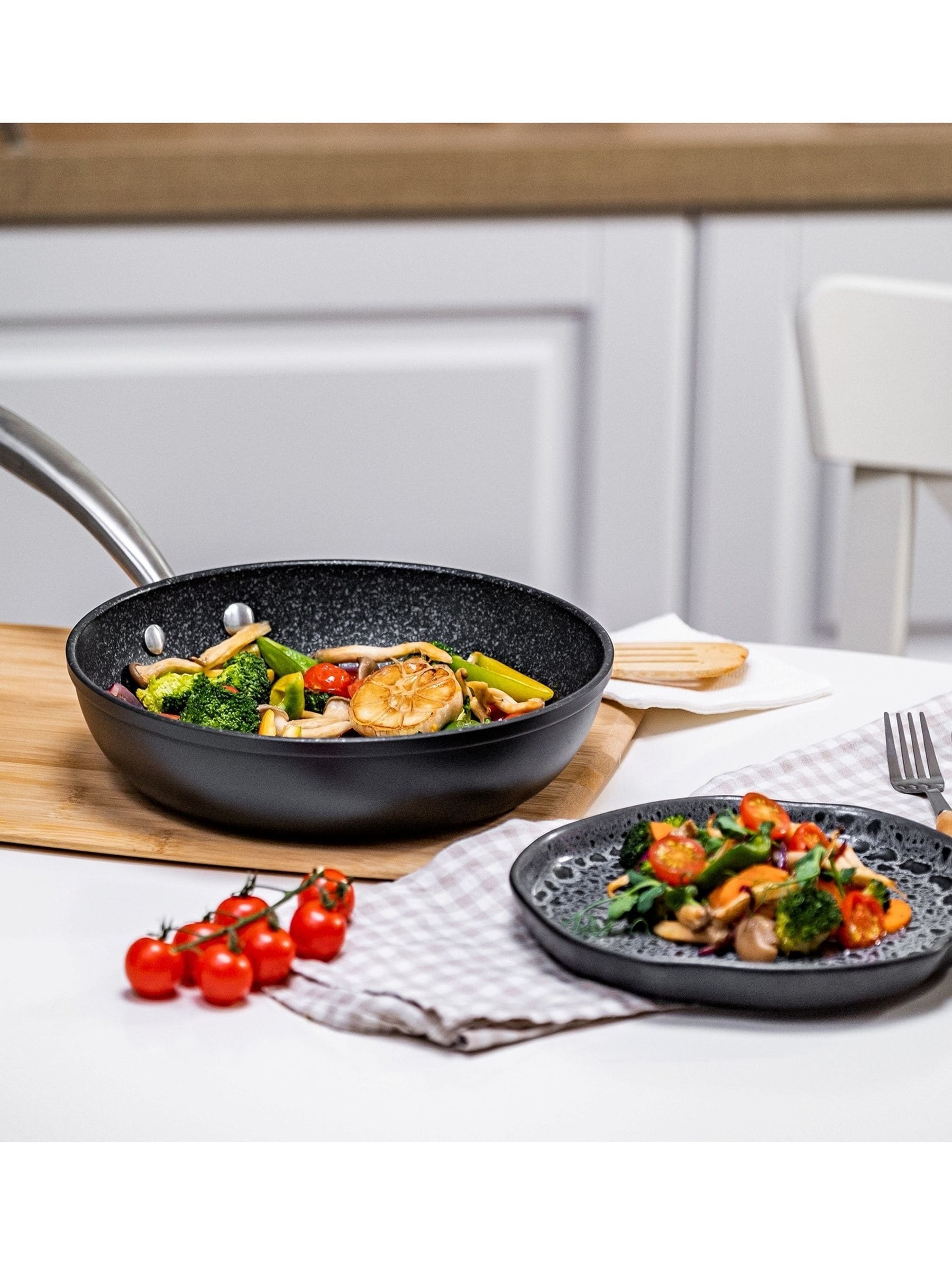 Prestige Scratch Guard Black Aluminium Frying Pan 21cm, imported from the UK