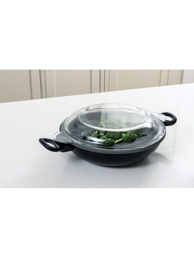 Next Prestige Black Nadiya 4 In 1 Mulitpurpose Non-Stick Wok Set 26cm- Buy online at McGrocer