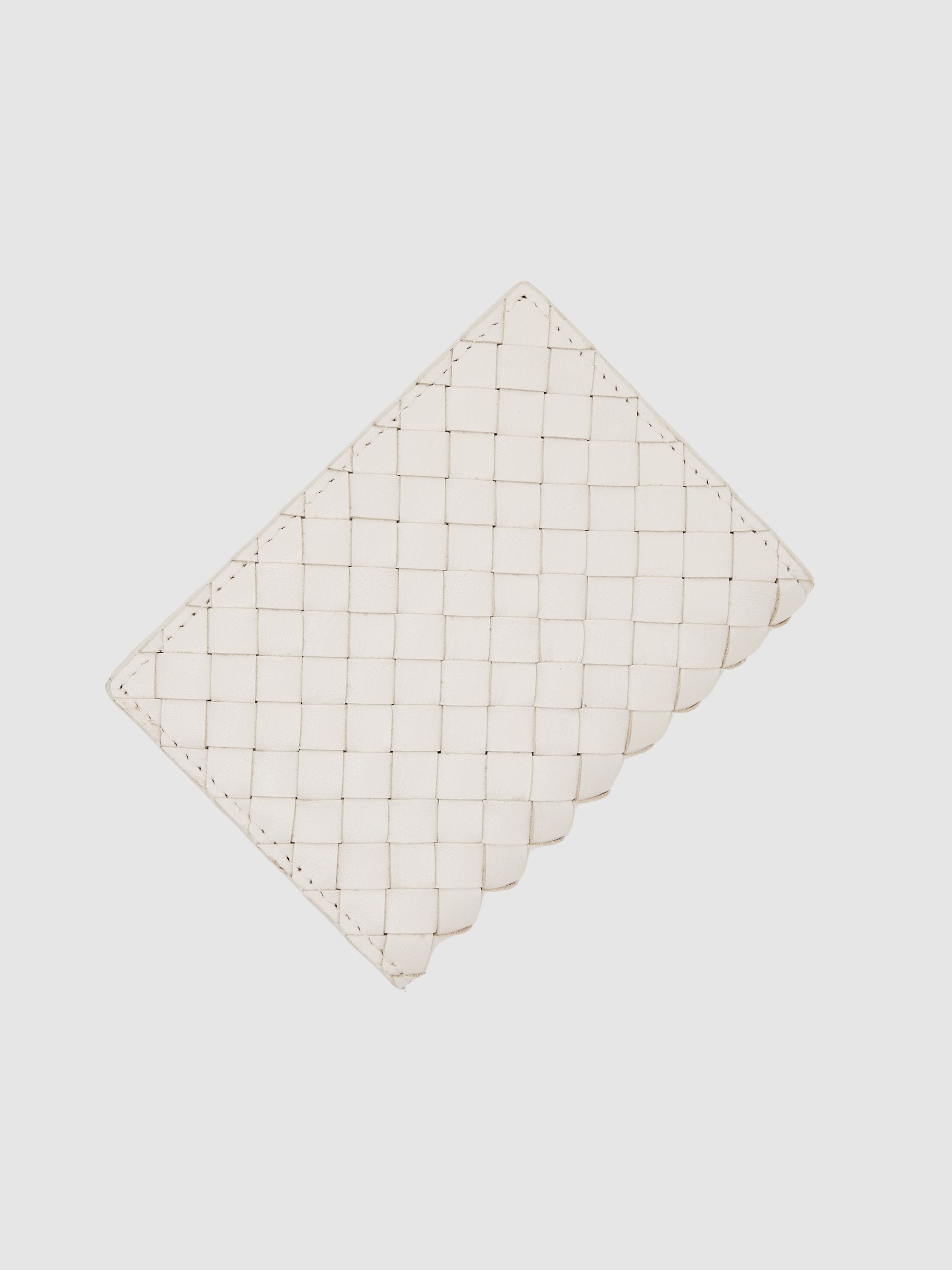 Reiss Floyd leather woven cardholder - British product