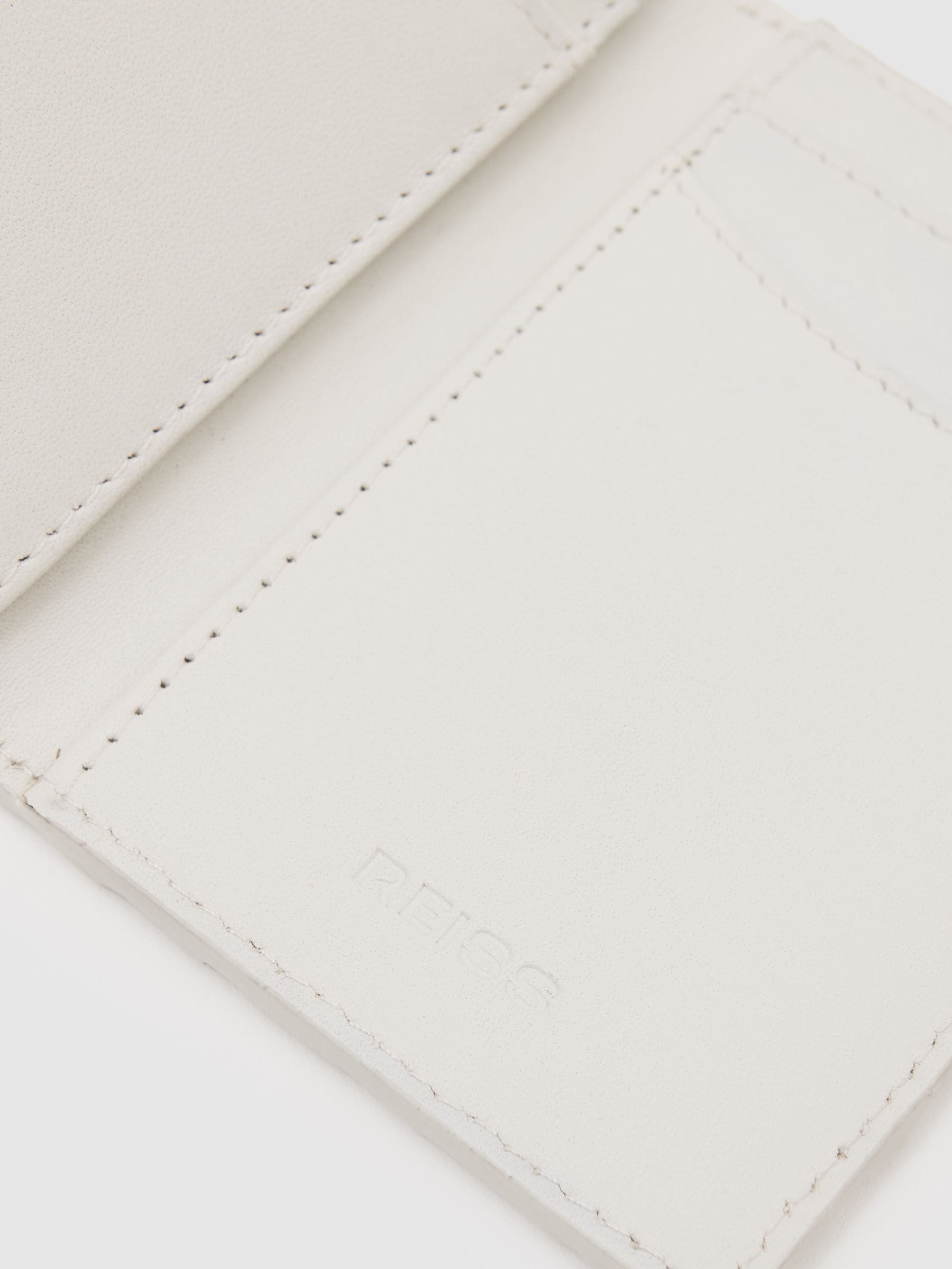 Reiss Floyd leather woven cardholder - British product