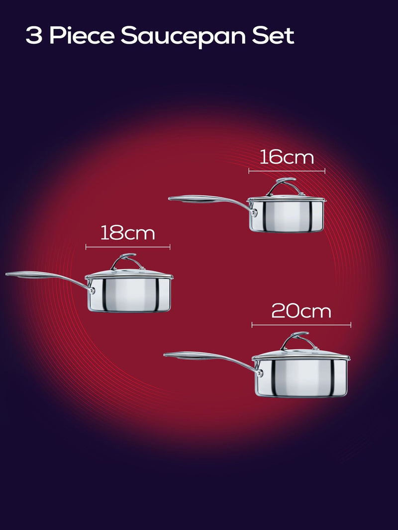 Circulon Silver S Series Steelshield non-stick cookware set 3-piece - British product