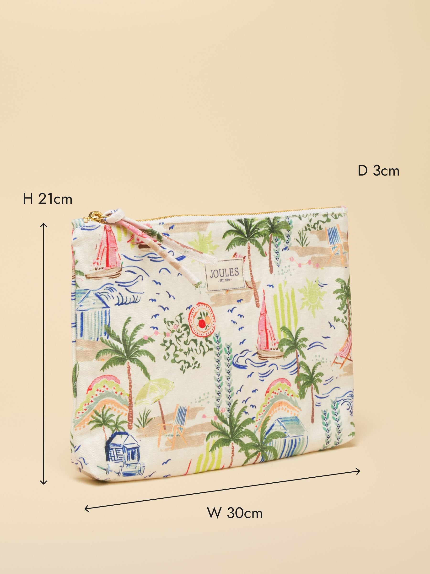 Joules Toile De Jouy printed pouch - British product