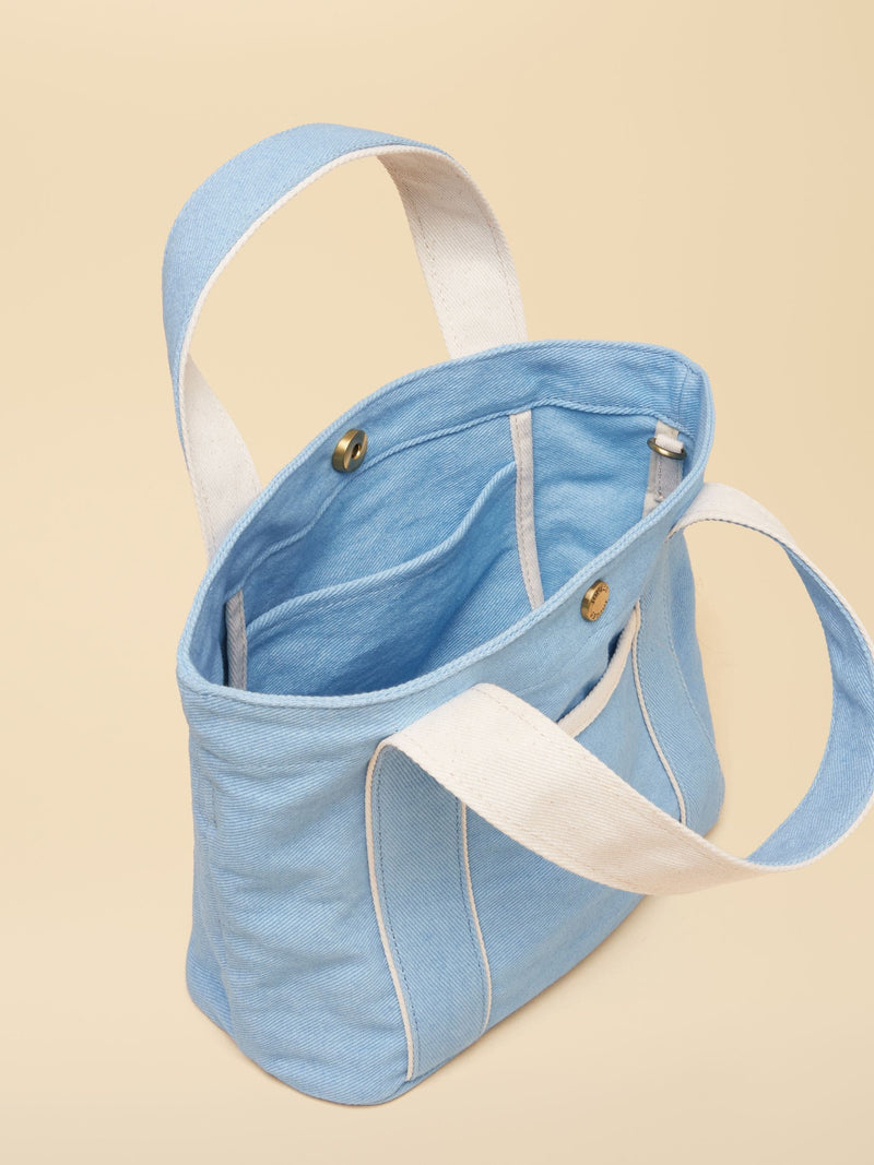 Joules blue mini crossbody cotton canvas tote bag - British product