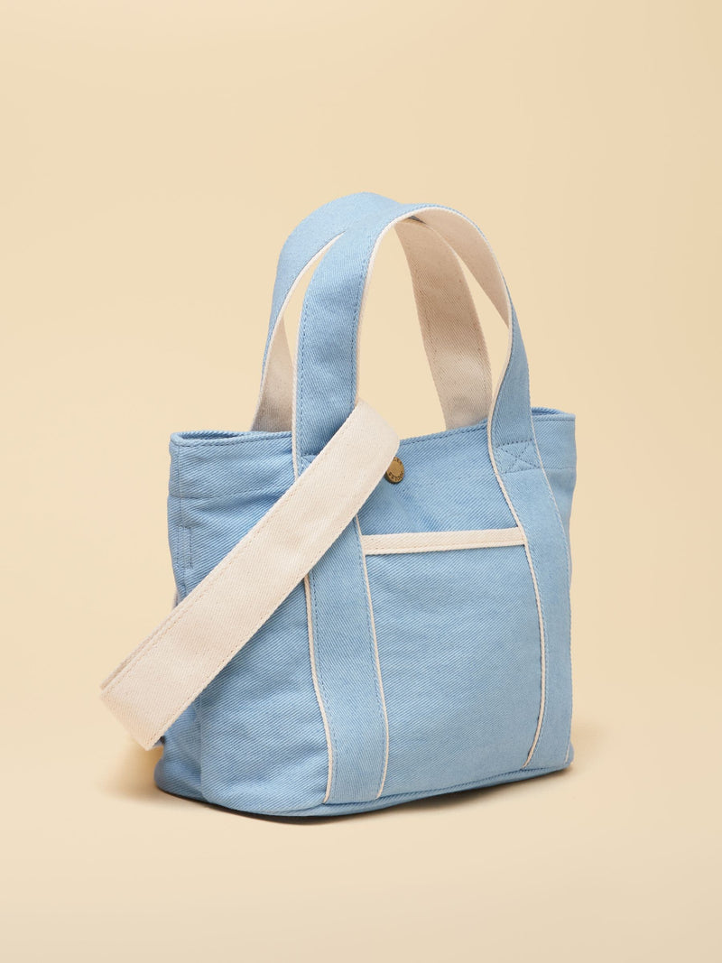 Joules blue mini crossbody cotton canvas tote bag - British product