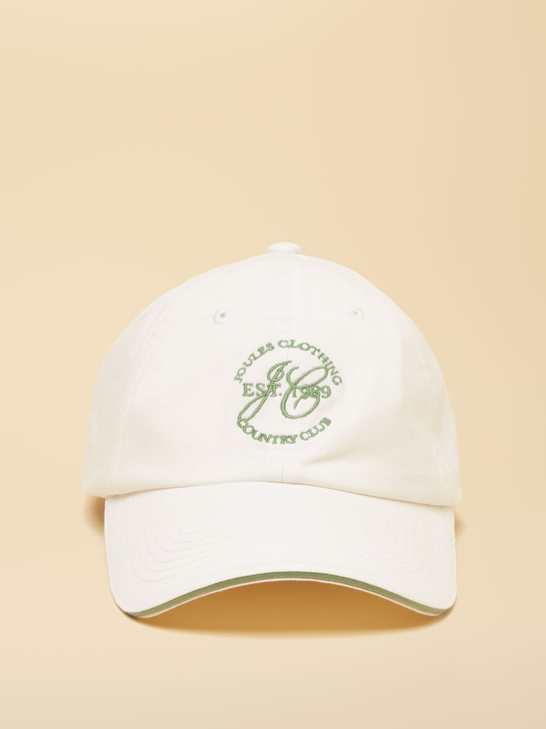 Joules Daley white cotton baseball cap, UK version