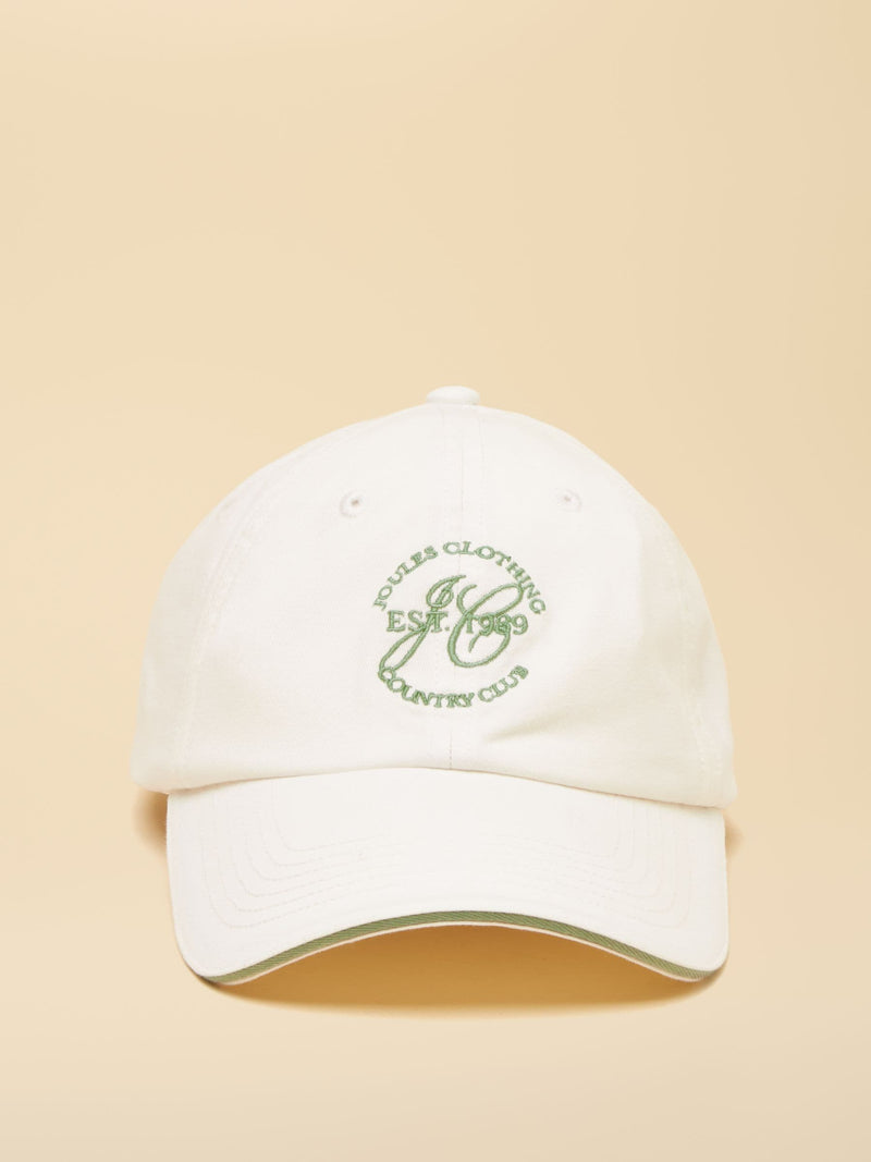 Joules Daley white cotton baseball cap, UK version