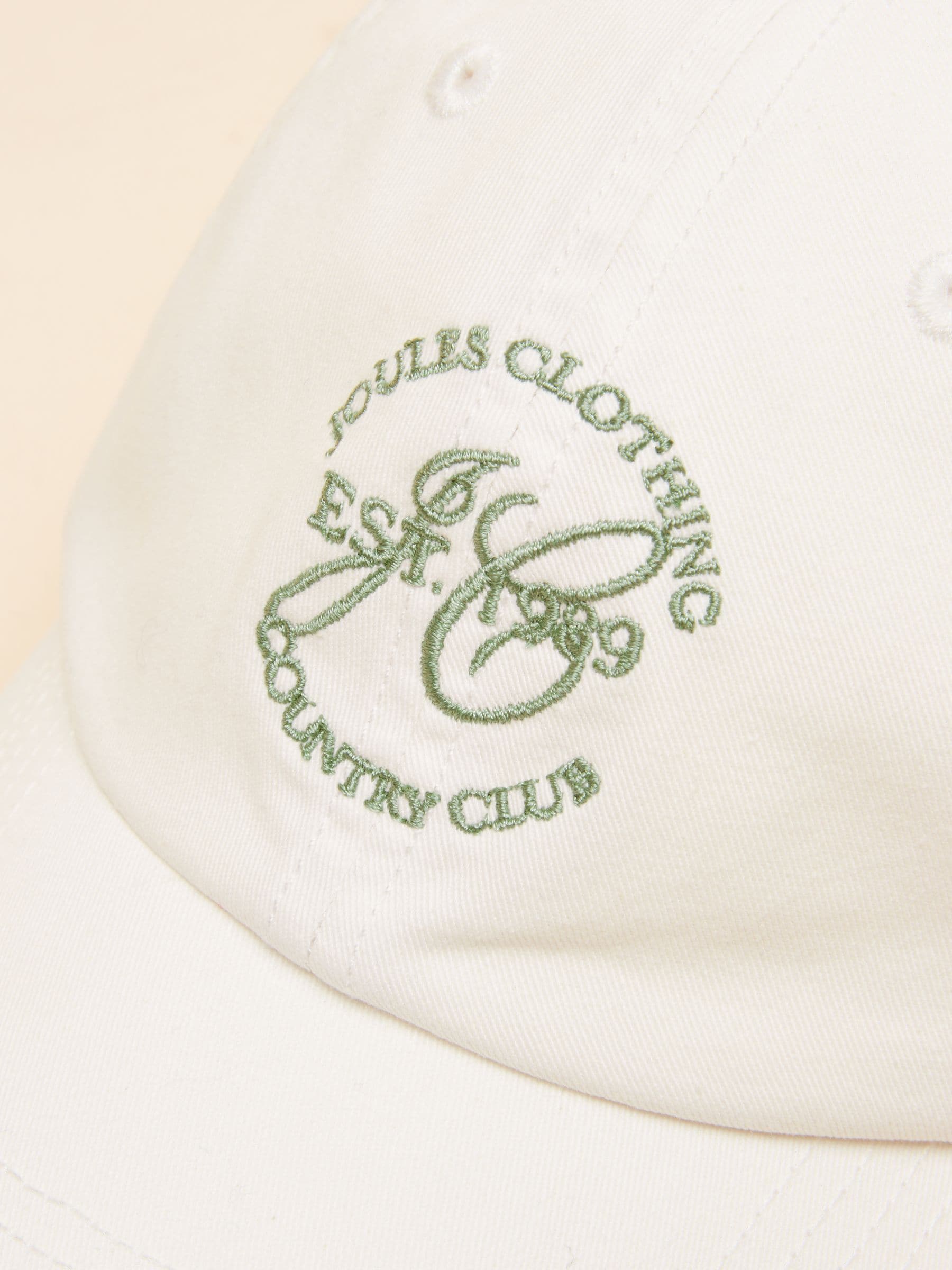 Joules Daley white cotton baseball cap, UK version