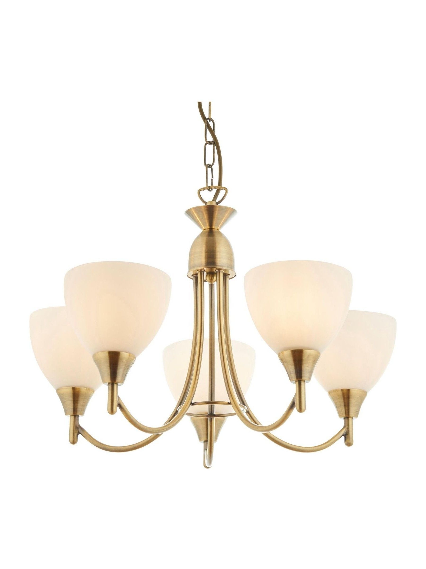 Gallery Home 5-light ceiling pendant Brass Alder 46cm, imported from the UK