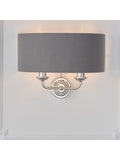 Gallery Home Ruben brushed wall light grey linen shade (British brand)
