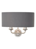 Gallery Home Ruben brushed wall light grey linen shade (British brand)