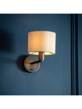 Gallery Home Natural Sawyer wall light dark antique bronze marble silk shade, imported from the UK
