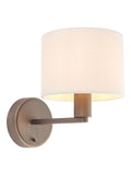 Gallery Home Natural Sawyer wall light dark antique bronze marble silk shade, imported from the UK