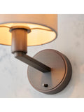 Gallery Home Natural Sawyer wall light dark antique bronze marble silk shade, imported from the UK