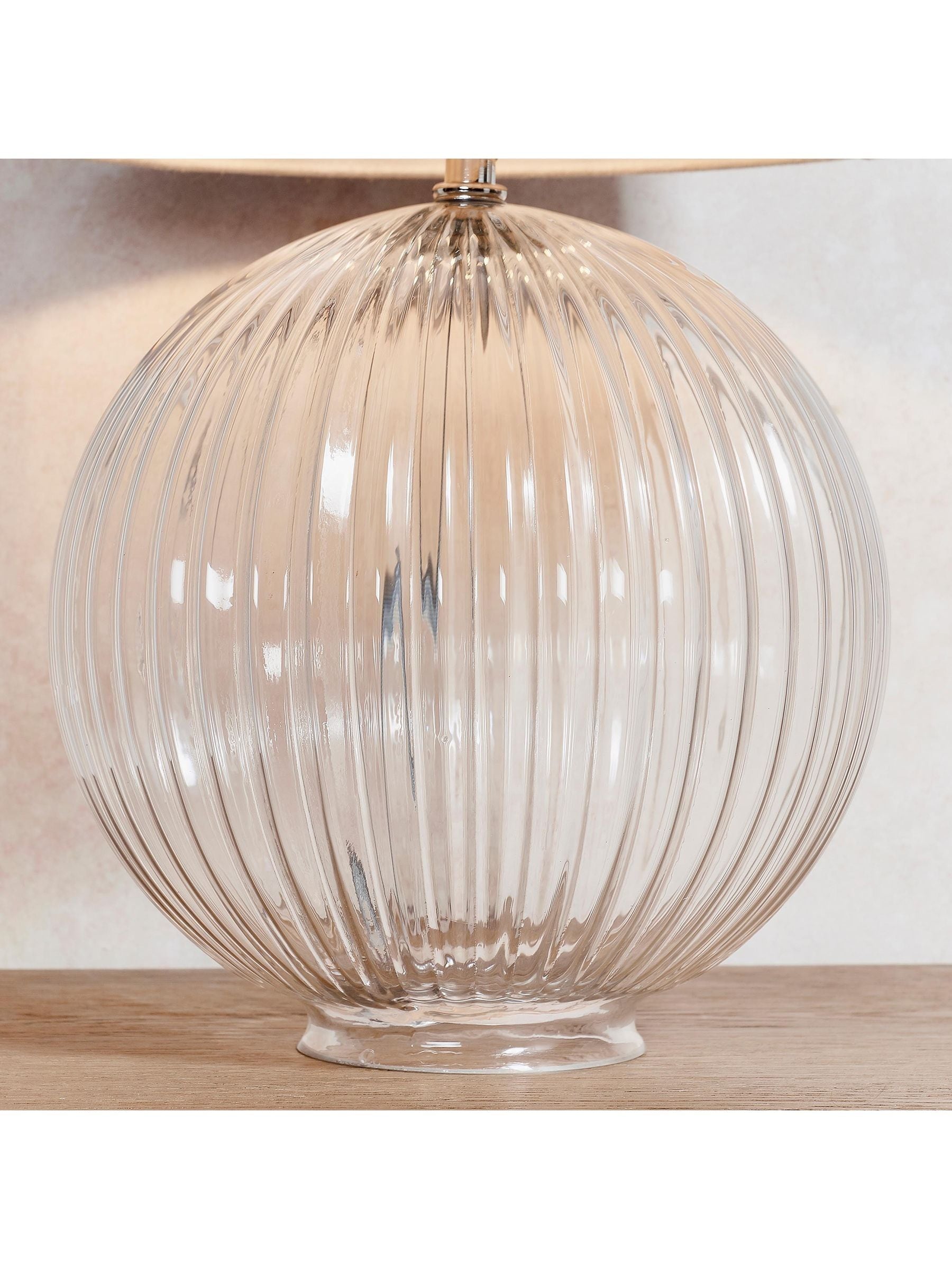 Gallery Home Korella table lamp clear ribbed glass base - British product