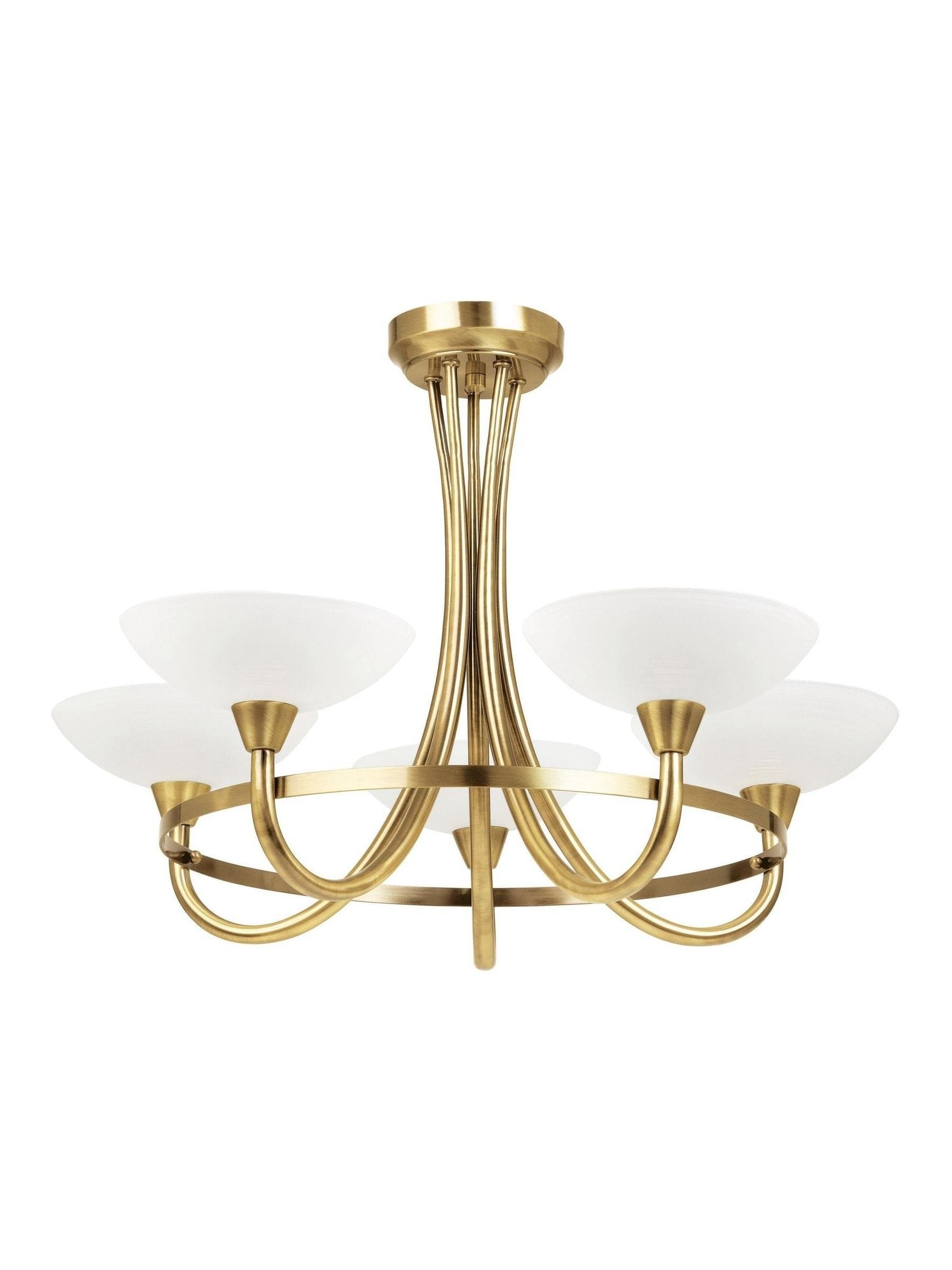 Gallery Home antique brass Carlton 5 light ceiling lamp, UK version