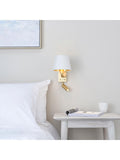 Gallery Home Harvey wall light brushed gold faux silk shade 285mm - British product