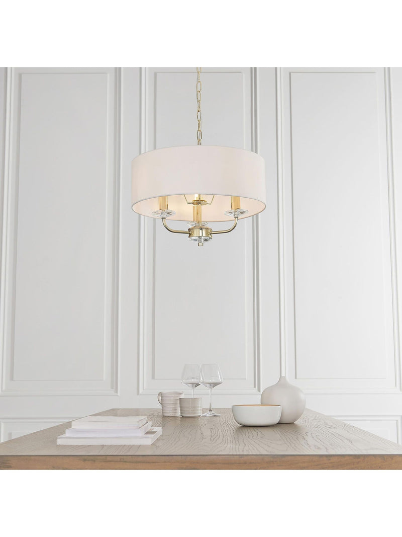 Gallery Home brushed brass 3-light pendant light British product