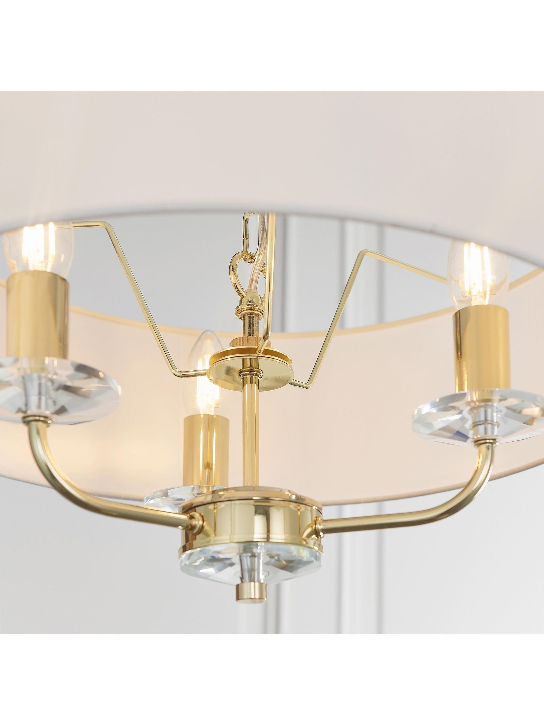 Gallery Home brushed brass 3-light pendant light British product