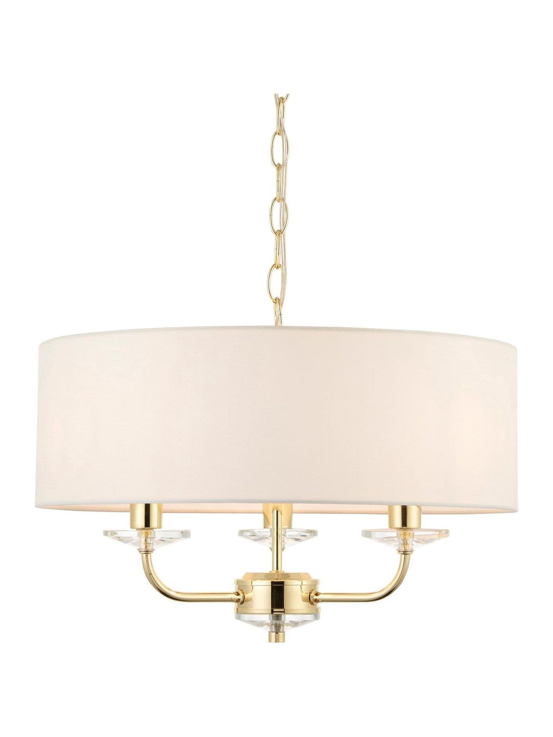 Gallery Home brushed brass 3-light pendant light British product